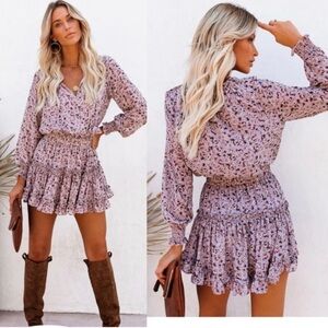 VICI Collection ruffle smocked dress